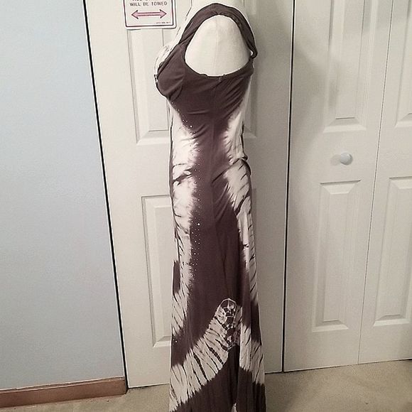 INC INTERNATIONAL CONCEPTS Maxi Tie- dye Silver Studded Burst Dress SZ Xsmall - Picture 5 of 9